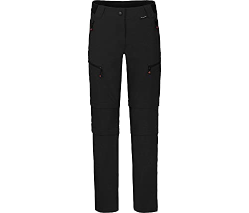 Bergson PORI Doppel Zipp-Off mit T-Zipp | Damen Wanderhose, robust elastisch, Black [900], 23 - Damen von Bergson