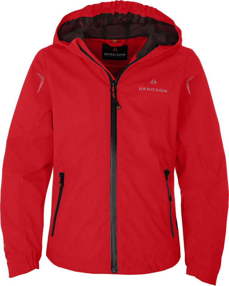 Bergson Regenjacke LIO Kinder Regenjacke, Netzfutter, 12000 mm Wassersäule, Normalgrößen, sa von Bergson