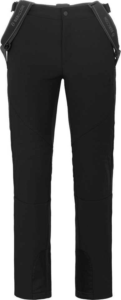 Bergson Skihose JUMPER Herren Softshell Skihose, winddicht, elastisch, Kurzgrößen, schwarz von Bergson