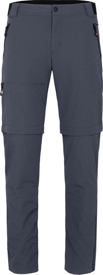 Bergson Zip-off-Hose ARRESÖ COMFORT Zipp-Off (slim) Herren Wanderhose, leicht, strapazierfähig, Langgrößen, grau/blau von Bergson