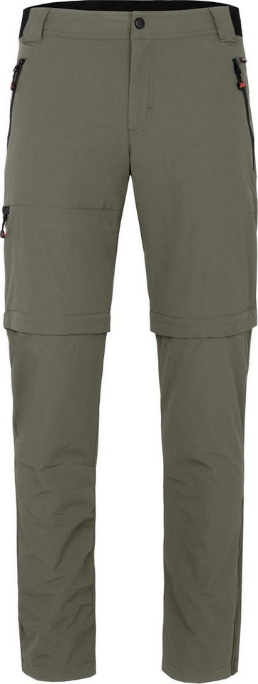 Bergson Zip-off-Hose ARRESÖ COMFORT Zipp-Off (slim) Herren Wanderhose, leicht, strapazierfähig, Langgrößen, grau/grün von Bergson