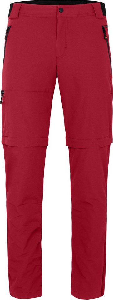 Bergson Zip-off-Hose ARRESÖ COMFORT Zipp-Off (slim) Herren Wanderhose, leicht, strapazierfähig, Langgrößen, rot von Bergson