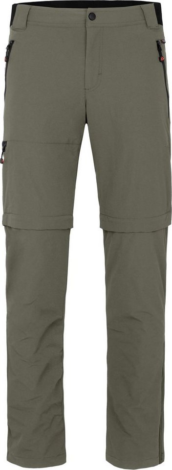 Bergson Zip-off-Hose ARRESÖ COMFORT Zipp Off Herren Wanderhose, leicht, strapazierfähig, Langgrößen, grau/grün von Bergson