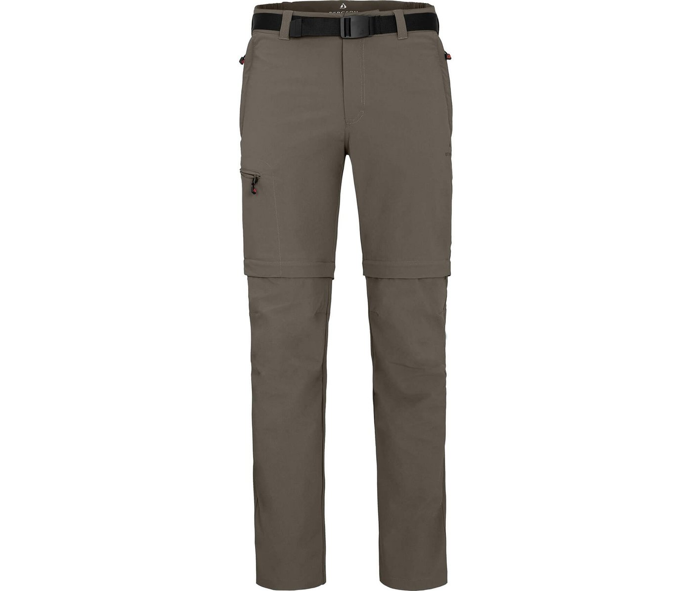 Bergson Zip-off-Hose BAKER ZIPP-Off Herren Wanderhose, vielseitig, pflegeleicht, Normalgrößen, braun/grün von Bergson