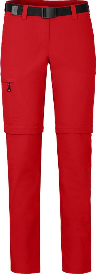 Bergson Zip-off-Hose BENNETT Zipp-Off (slim) Damen Wanderhose, vielseitig, pflegeleicht, Normalgrößen, salsarot von Bergson