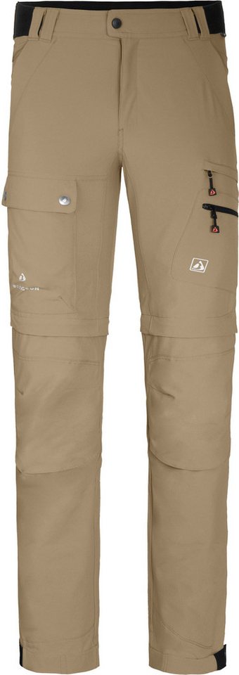 Bergson Zip-off-Hose FROSLEV Bermuda Zipp-Off Herren Wanderhose, recycelt, elastisch, 7 Taschen, Normalgrößen, beige von Bergson