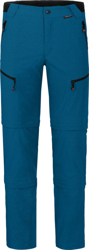 Bergson Outdoorhose LEBIKO Doppel Zipp-Off mit T-ZIPP Herren Wanderhose, robust elastisch, Langgrößen, Saphir blau von Bergson