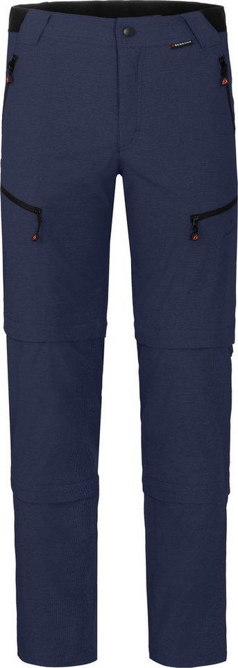 Bergson Outdoorhose LEBIKO Doppel Zipp-Off mit T-ZIPP Herren Wanderhose, robust elastisch, Langgrößen, peacoat blau von Bergson