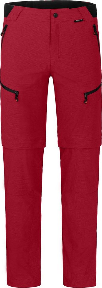 Bergson Zip-off-Hose LEBIKO Zipp-Off Herren Wanderhose, robust, elastisch, Langgrößen, rot von Bergson