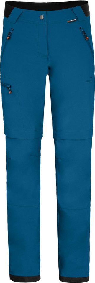 Bergson Outdoorhose TESSE Zipp-Off Damen Softshellhose, winddicht, strapazierfähig, Normalgrößen, Saphir von Bergson