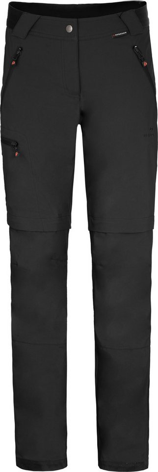 Bergson Outdoorhose TESSE Zipp-Off Damen Softshellhose, winddicht, strapazierfähig, Kurzgrößen, schwarz von Bergson
