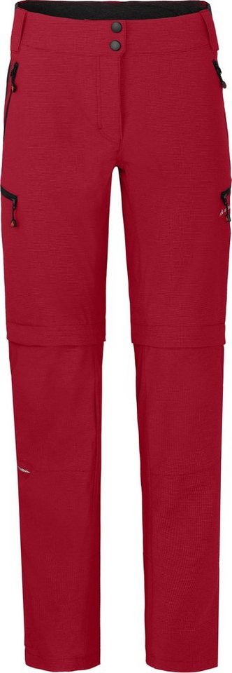 Bergson Zip-off-Hose VALLI zip-off Damen Radhose, robust elastisch, Kurzgrößen, rot von Bergson