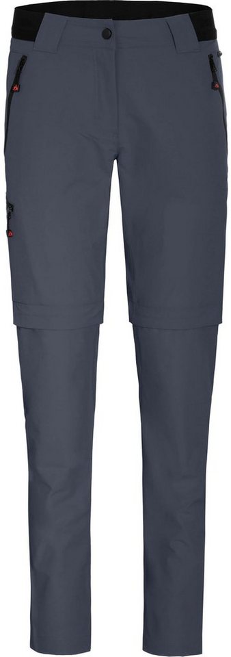 Bergson Zip-off-Hose VIDAA COMFORT Zipp Off (slim) Damen Wanderhose, leicht strapazierfähig, Kurzgrößen, grau/blau von Bergson