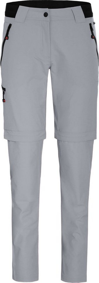 Bergson Zip-off-Hose VIDAA COMFORT Zipp Off (slim) Damen Wanderhose, leicht strapazierfähig, Kurzgrößen, hellgrau von Bergson