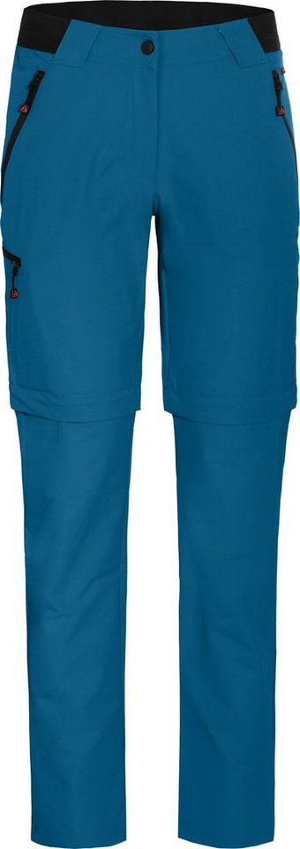 Bergson Zip-off-Hose VIDAA COMFORT Zipp-Off Damen Wanderhose, leicht, strapazierfähig, Kurzgrößen, Saphir blau von Bergson