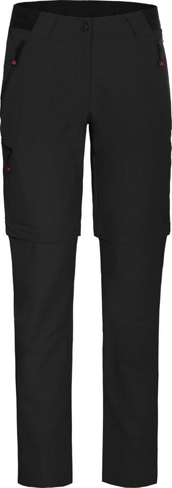 Bergson Outdoorhose VIDAA COMFORT Zipp-Off Damen Wanderhose, leicht, strapazierfähig, Langgrößen, schwarz von Bergson