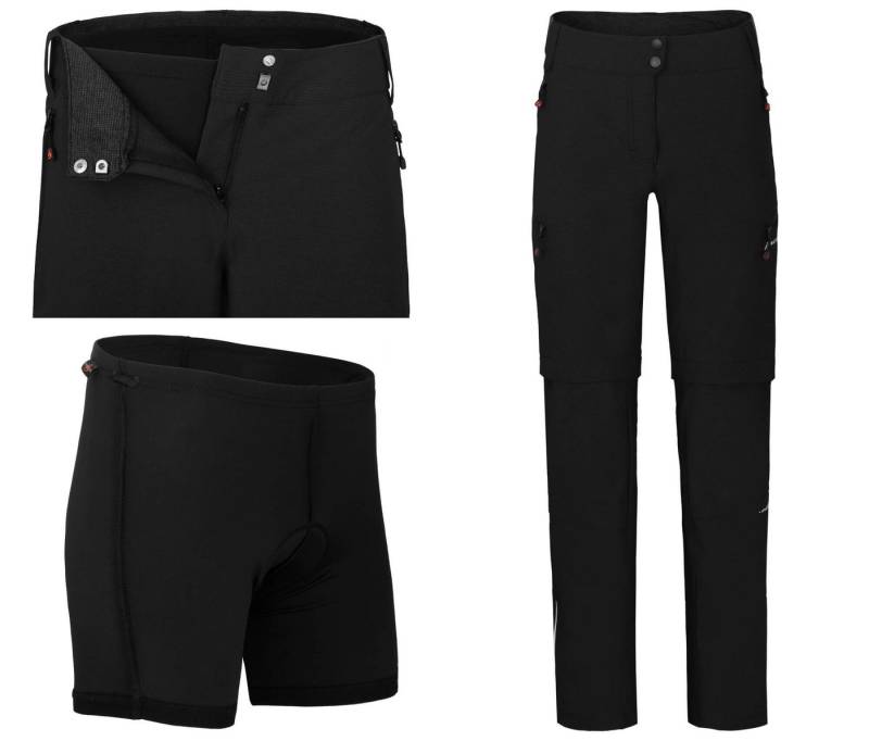 Bergson Fahrradhose VINA Zipp-off Damen Radhose (mit gepolsterter Innenhose), robust, elastisch, Normal von Bergson