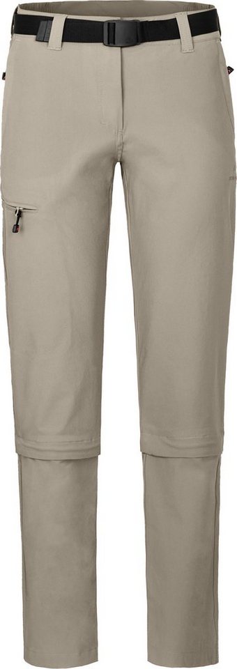 Bergson Zip-off-Hose YORK Zipp-Off Damen Wanderhose, vielseitig, pflegeleicht, Normalgrößen, beige von Bergson