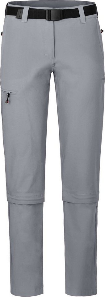 Bergson Zip-off-Hose YORK Zipp-Off Damen Wanderhose, vielseitig, pflegeleicht, Normalgrößen, hellgrau von Bergson