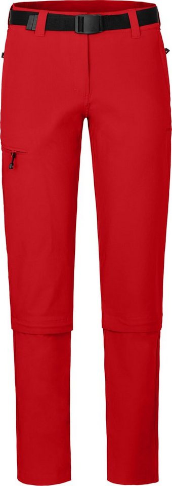 Bergson Zip-off-Hose YORK Zipp-Off Damen Wanderhose, vielseitig, pflegeleicht, Normalgrößen, salsarot von Bergson