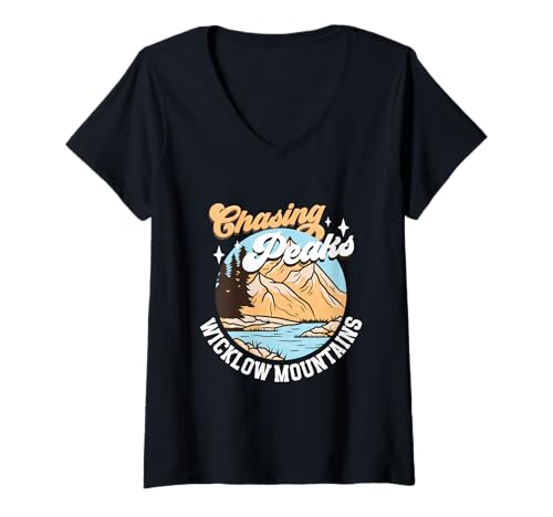 Damen Bergsteiger - Wicklow Mountains T-Shirt mit V-Ausschnitt Damen Bergsteiger - Wicklow Mountains T-Shirt mit V-Ausschnitt von Bergsteigen in Irland