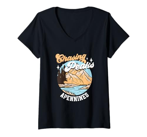 Damen Bergsteiger - Apennin T-Shirt mit V-Ausschnitt Damen Bergsteiger - Apennin T-Shirt mit V-Ausschnitt von Bergsteigen in Italien