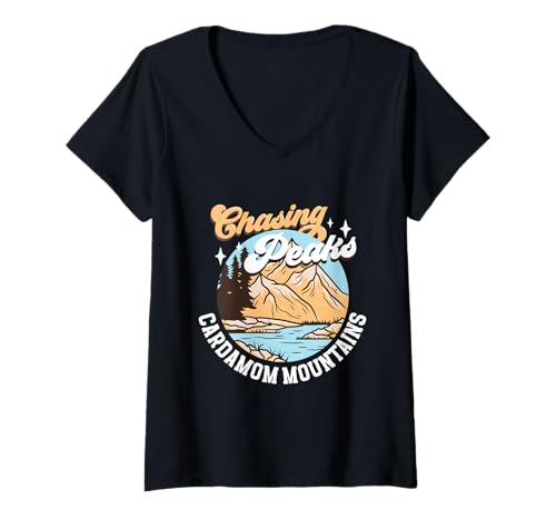 Damen Bergsteiger - Cardamom Mountains T-Shirt mit V-Ausschnitt Damen Bergsteiger - Cardamom Mountains T-Shirt mit V-Ausschnitt von Bergsteigen in Kambodscha
