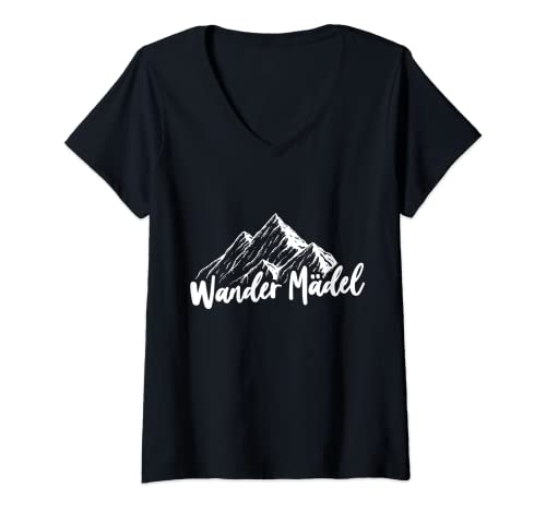 Damen Wander Mädel Geschenk wandern Geschenkidee T-Shirt mit V-Ausschnitt von Bergsteiger Klettern Natur Alpen Wandern Berge