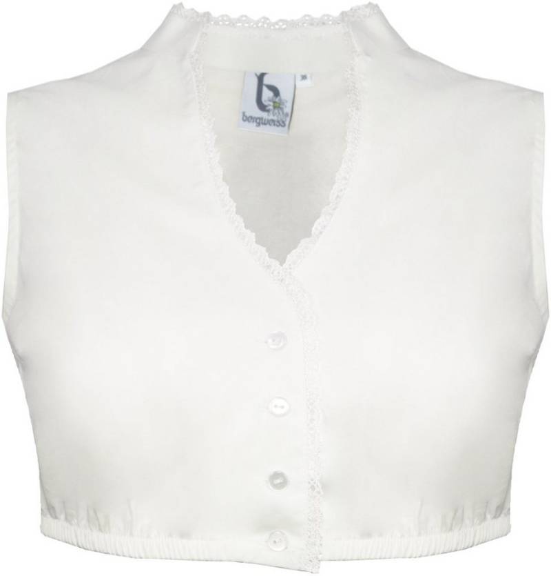 Dirndlbluse Ärmellose Damen Bluse Kadira mit Stehkragen und Knopfleiste - Ecru von Bergweiss Trachten