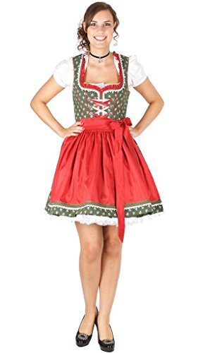 Bergweiss 15012 50er Dirndl rot grün Size 40 von Bergweiss