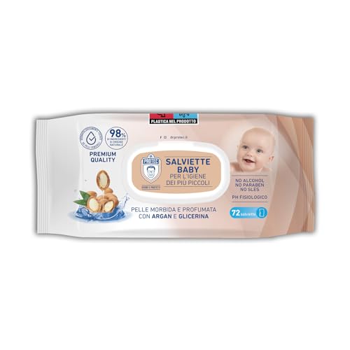 Dr Protec Baby Argan-Tücher, 1 Packung mit 72 Tüchern, 98% Inhaltsstoffe natürlichen Ursprungs von Bericah