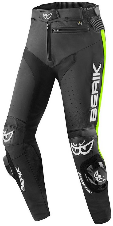 Berik Motorradhose Track Motorrad Lederhose Knieprotektoren enthalten von Berik