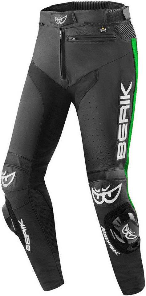 Berik Motorradhose Track Motorrad Lederhose Knieprotektoren enthalten von Berik