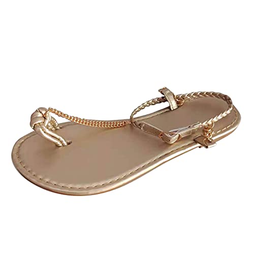 Damen Sommerschuhe Flache Sandalen Offene Zehen Strandsandalen Schnallenriemen Flip Flops Schuhe von Berimaterry