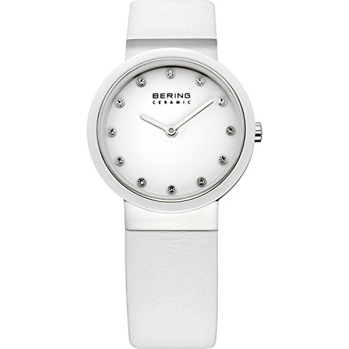 BERING Damen Uhr Quarz Movement - Ceramic Collection mit Kalbsleder und Saphirglas 10729-854 Armbandsuhren - Wasserdicht: 5 ATM von BERING