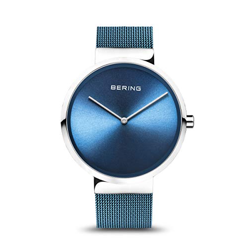 BERING Damen und Herren Uhr Quarz Movement - Classic Collection mit Edelstahl und Saphirglas 14526-XXX Armbandsuhren - 5 ATM, Blau/Silber von BERING