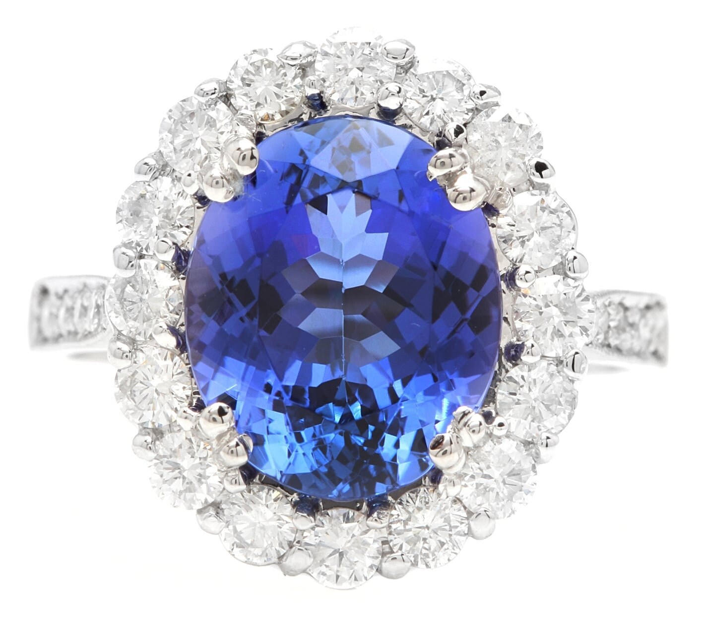 4.90 Karat Natürlich Sehr Schön Aussehender Tansanit Und Diamant 18K Massiver Weißgold Ring 4.90 Karat Natürlich Sehr Schön Aussehender Tansanit Und Diamant 18K Massiver Weißgold Ring von Beringo