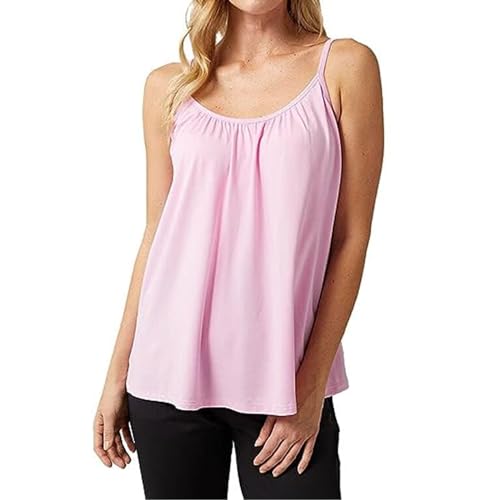 Berisyios Tanktop mit Integriertem BH, Weste mit Integriertem BH, Locker sitzendes Tank-Top mit integriertem BH (DE/NL/SE/PL, Alphanumerisch, 6XL, Regular, Regular, Standard, Pink) von Berisyios