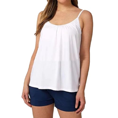 Berisyios Tanktop mit Integriertem BH, Weste mit Integriertem BH, Locker sitzendes Tank-Top mit integriertem BH (DE/NL/SE/PL, Alphanumerisch, XL, Regular, Regular, Standard, Weiß) von Berisyios