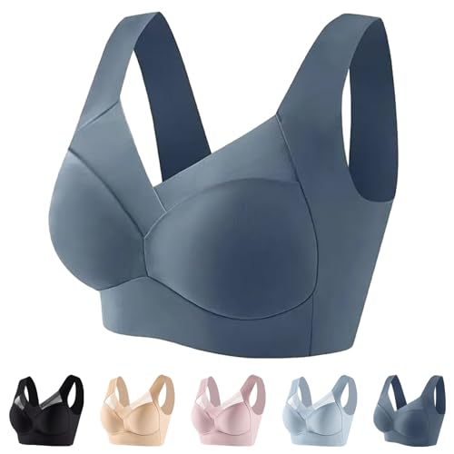 Damen Vollschalen Hatme Haltungs BH, Push Up Seamless Hatme Haltungskorrektur BH, Nahtlos Vhoses BH (DE/NL/SE/PL, Alphanumerisch, 4XL, Regular, Regular, Dunkelblau) von Berisyios