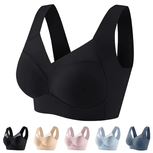 Damen Vollschalen Hatme Haltungs BH, Push Up Seamless Hatme Haltungskorrektur BH, Nahtlos Vhoses BH (DE/NL/SE/PL, Alphanumerisch, 6XL, Regular, Regular, Schwarz) von Berisyios