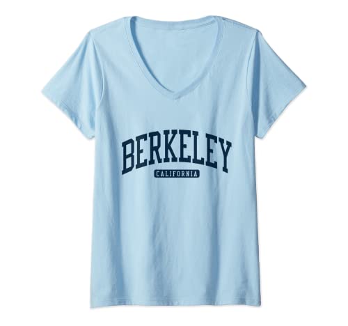 Damen Berkeley California CA College University Style Marineblau T-Shirt mit V-Ausschnitt von Berkeley California T-Shirts & Sweatshirts