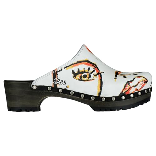 Berkemann Damen Holz Clogs Glattleder medium Fußbett: Nicht herausnehmbar 6,0 weiß/Vision Leder von Berkemann