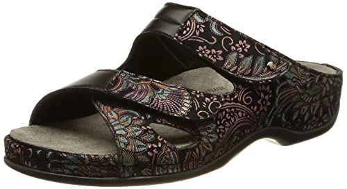 Berkemann Damen Janna Slipper, neon-Paisley/schwarz, 40 EU von Berkemann