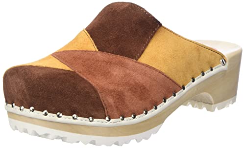 Berkemann Damen Patch-Toeffler Holzschuh, braun/gelb Multicolor, 37 EU von Berkemann