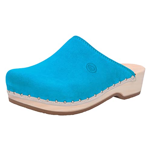 Berkemann Unisex Natur-Toeffler Holzschuh, aquamarin, 38 2/3 EU von Berkemann