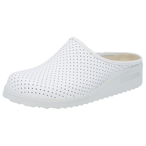 Berkemann Unisex Work Clogs Rindsleder Wide Fußbett: herausnehmbar 11,0 weiß Kalbsleder von Berkemann