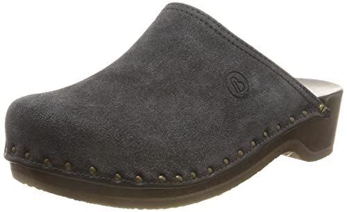 Berkemann Damen Velours-teffler Clogs, Blau, 41.5 EU von Berkemann