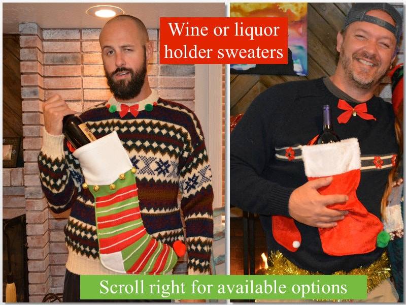 Herren, Weinhalter, Likörhalter, Hässlicher Weihnachtspullover, Sie Wählen Ein Einzigartiges Vorgefertigtes Design, Mehrere Größen, Weintasche von Berkleysbiz