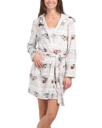 Berkshire Blanket & Home Co Peanuts Snoopy Damen Bademantel mit Kapuze, Rodeln und Skaten, Large-X-Large von Berkshire Blanket & Home Co